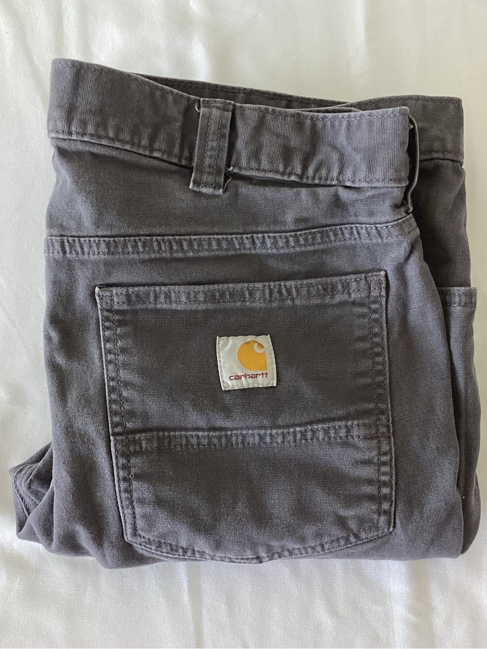 Carhartt Mens 36x32 Rugged Flex Relaxed Fit Canvas Work Pants Charcoal Gray